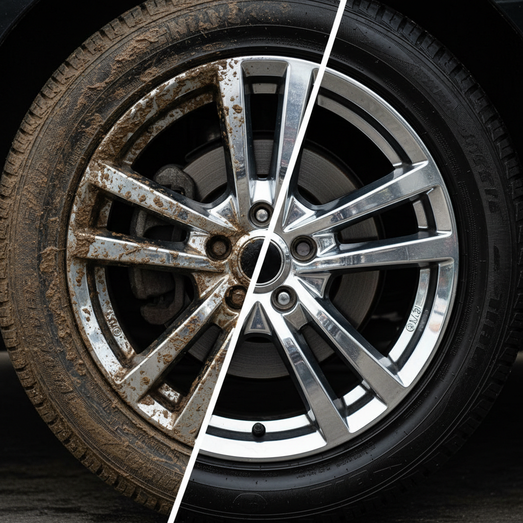 Before and After Car Wheel